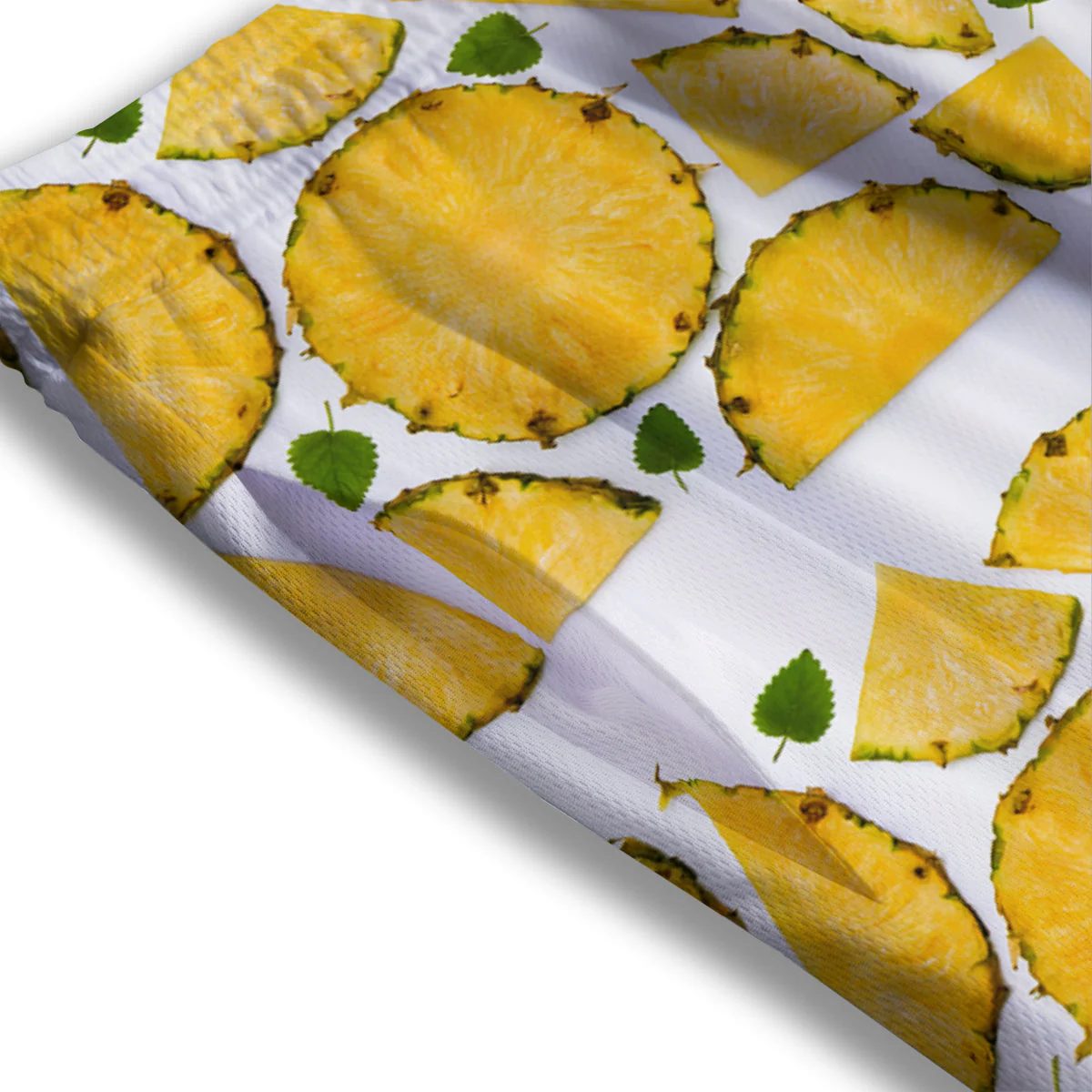 Pieces Pineapple Yellow Print Pattern Mesh Shorts - Image 3