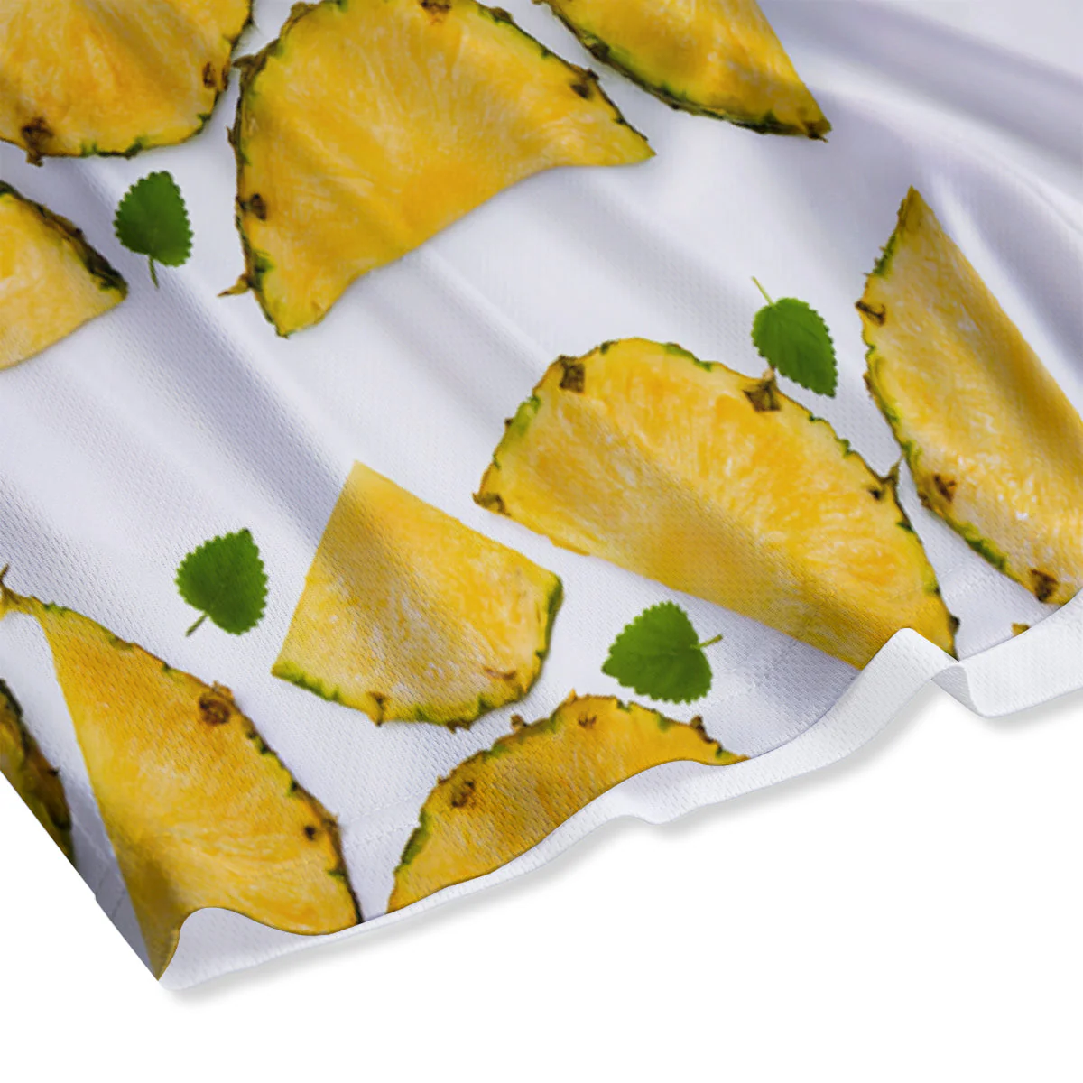 Pieces Pineapple Yellow Print Pattern Mesh Shorts - Image 4