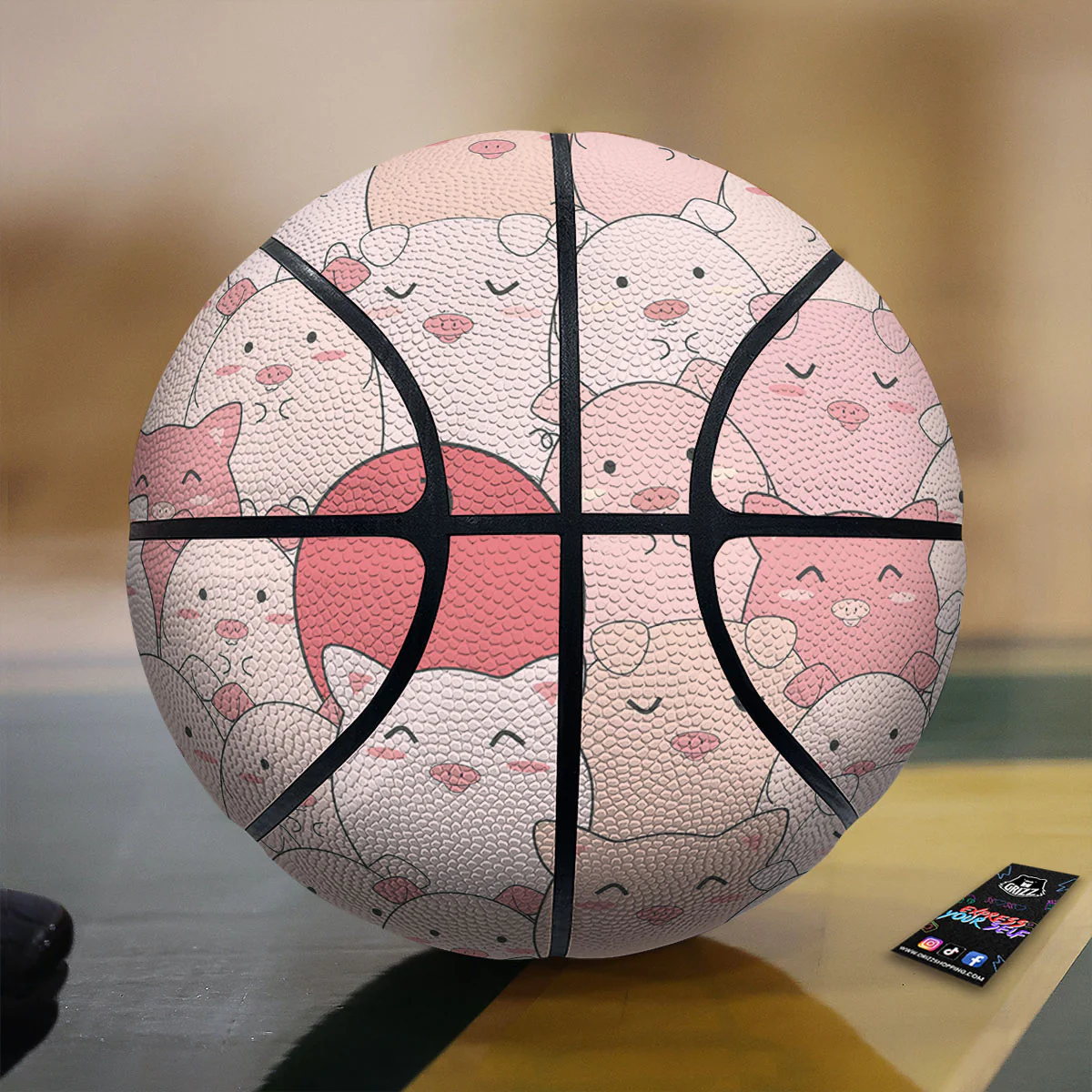 Pig Tail Pink Print Basketball