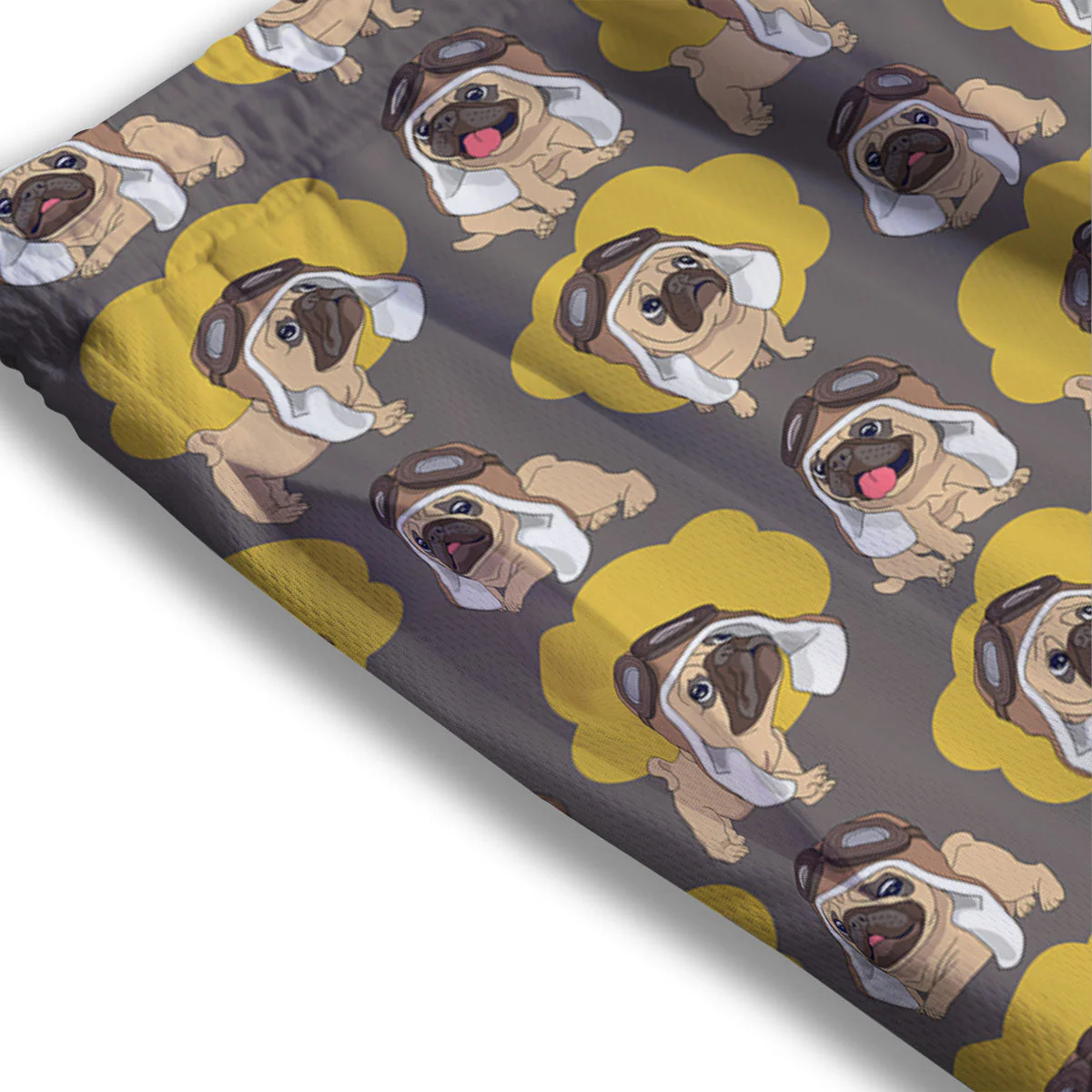 Pilot Pug Print Pattern Mesh Shorts - Image 3