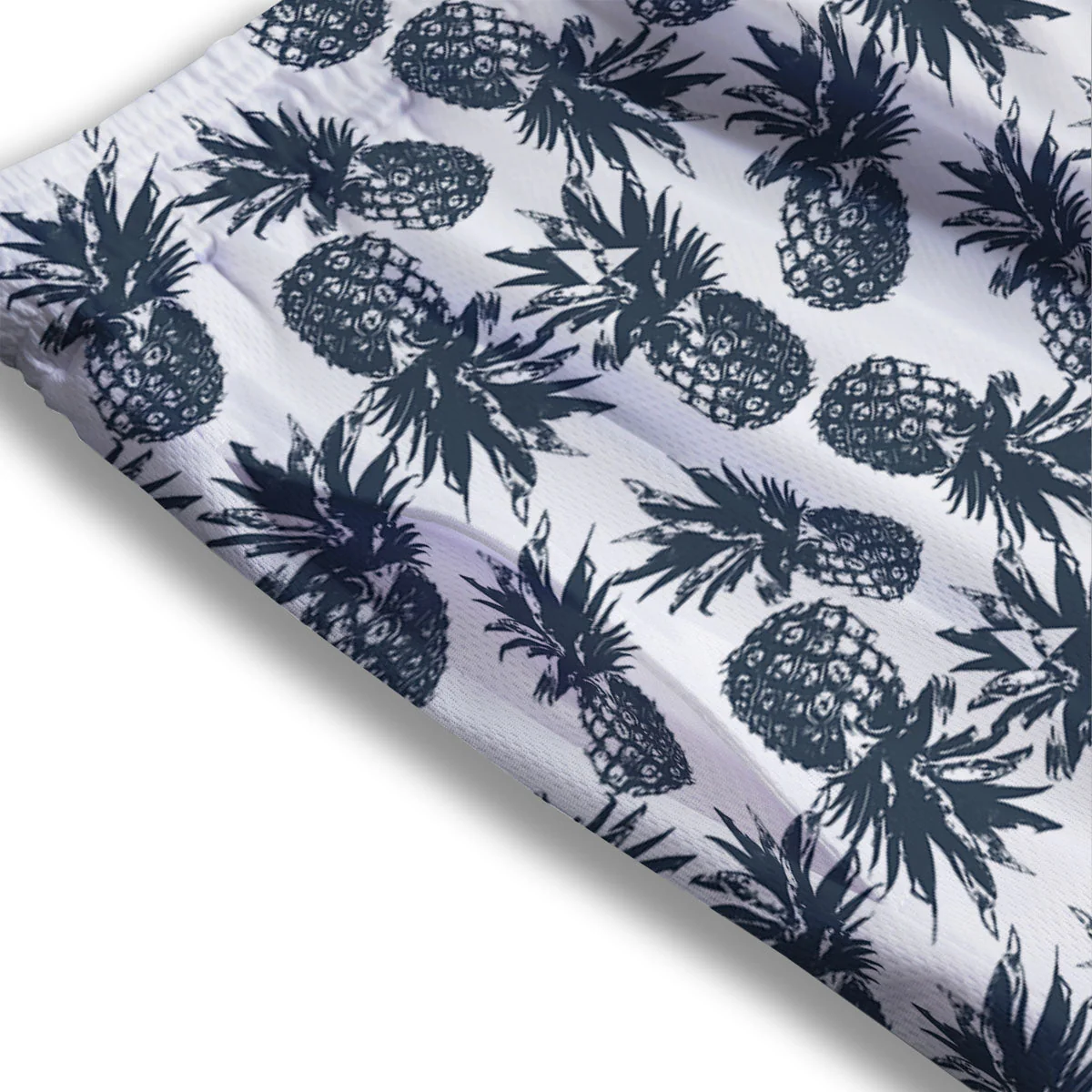 Pineapple Black Tropical Print Pattern Mesh Shorts - Image 3