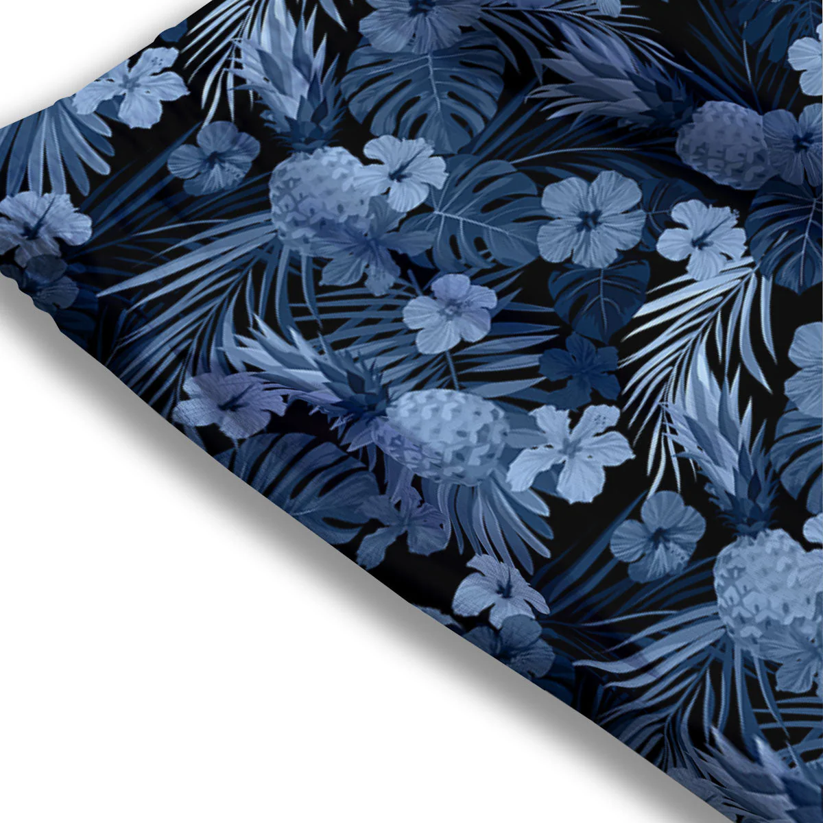 Pineapple Blue Aloha Print Pattern Mesh Shorts - Image 3