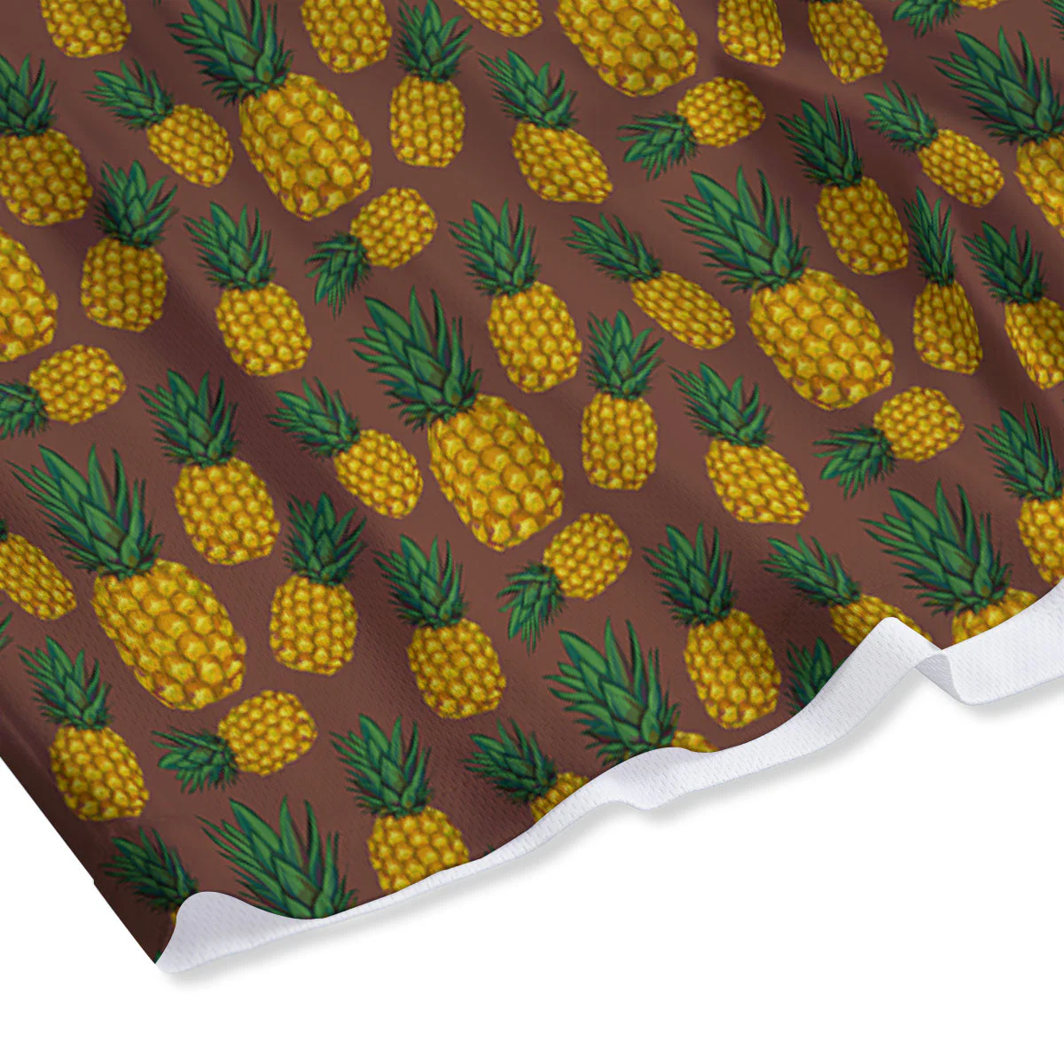Pineapple Brown Print Pattern Mesh Shorts - Image 4