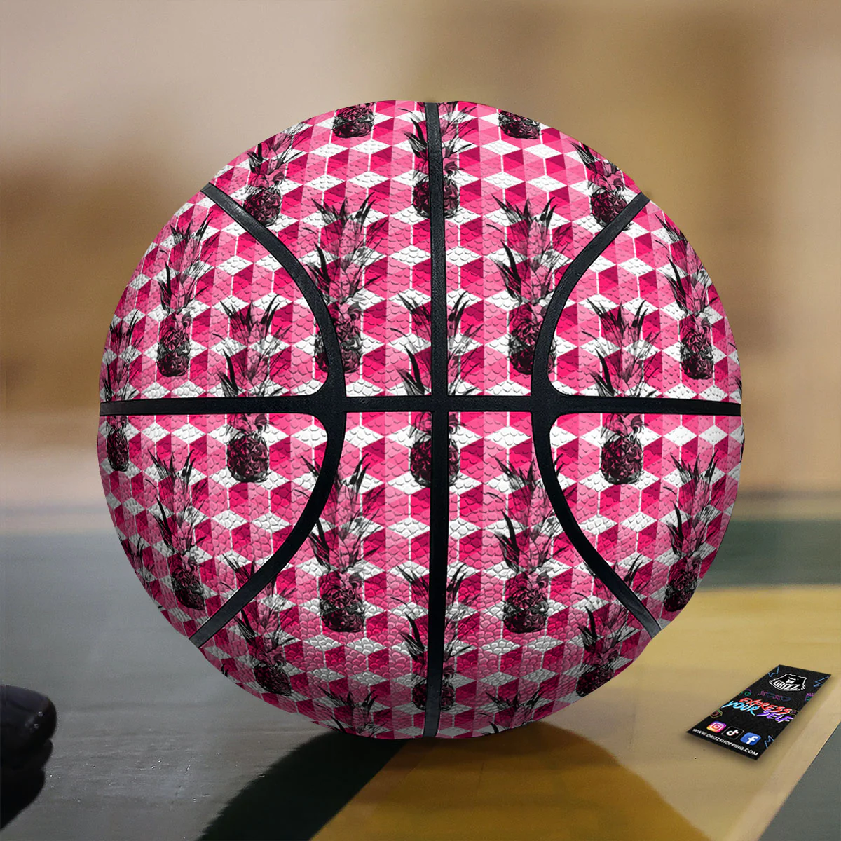 Pineapple Geometric Print Pattern Basketball