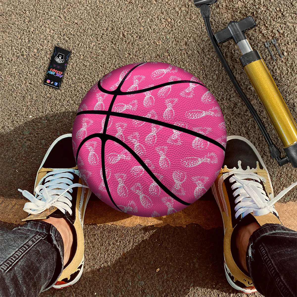 Pineapple Hot Pink Print Pattern Basketball - Image 2