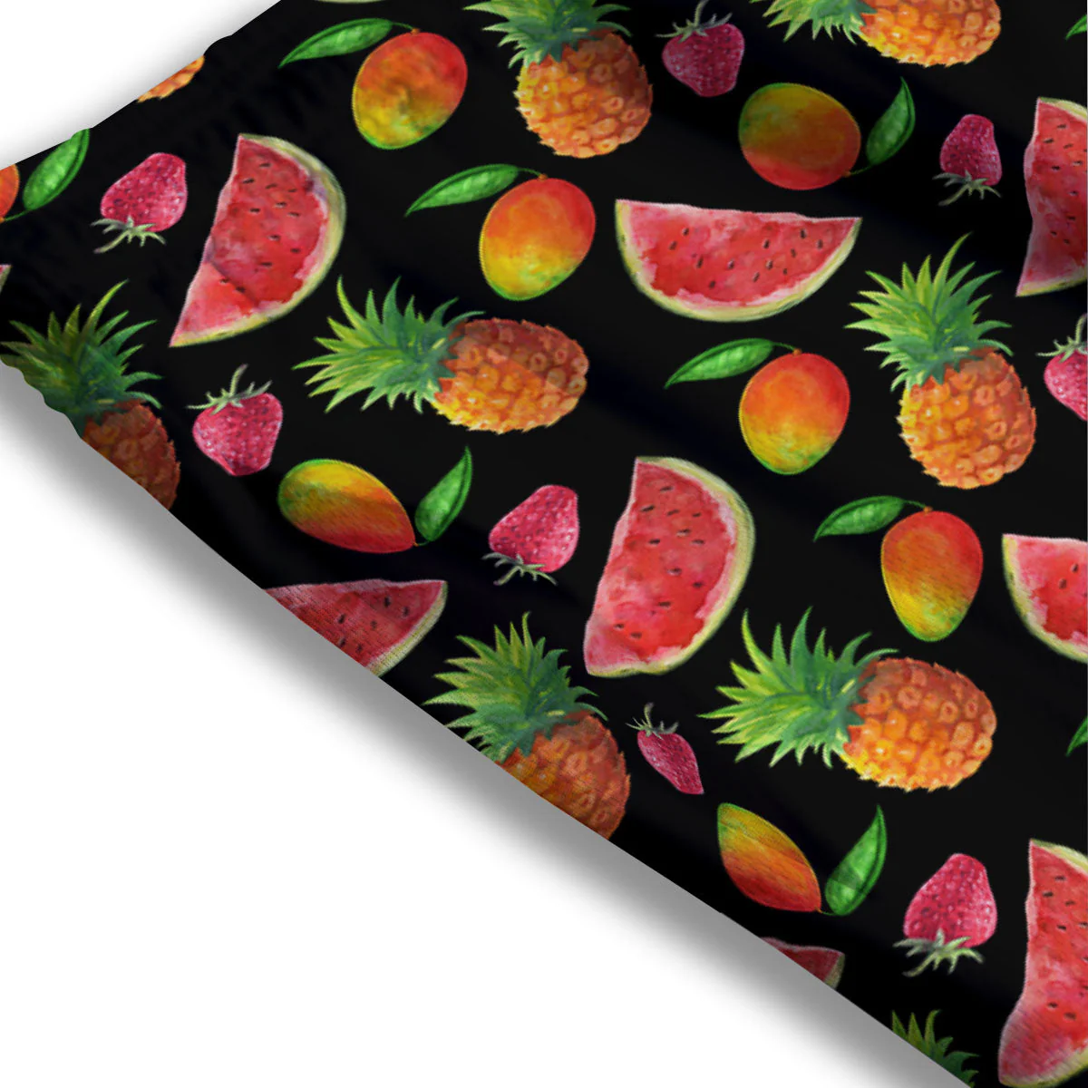 Pineapple Mix Fruit Print Pattern Mesh Shorts - Image 3