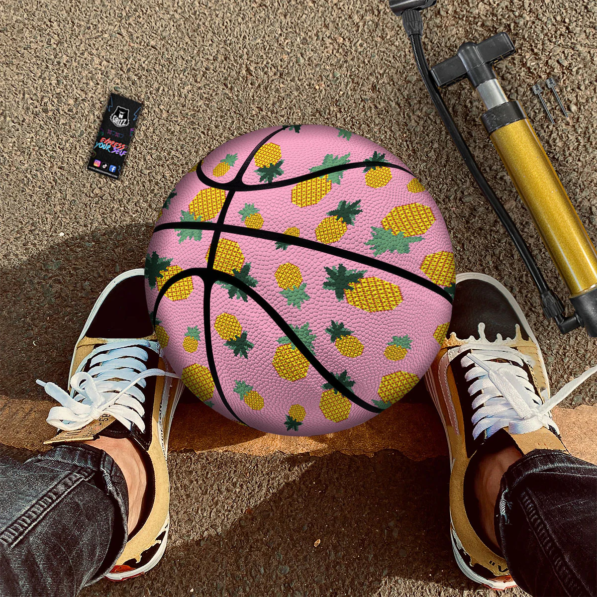 Pineapple Pixel Print Pattern Basketball - Image 2