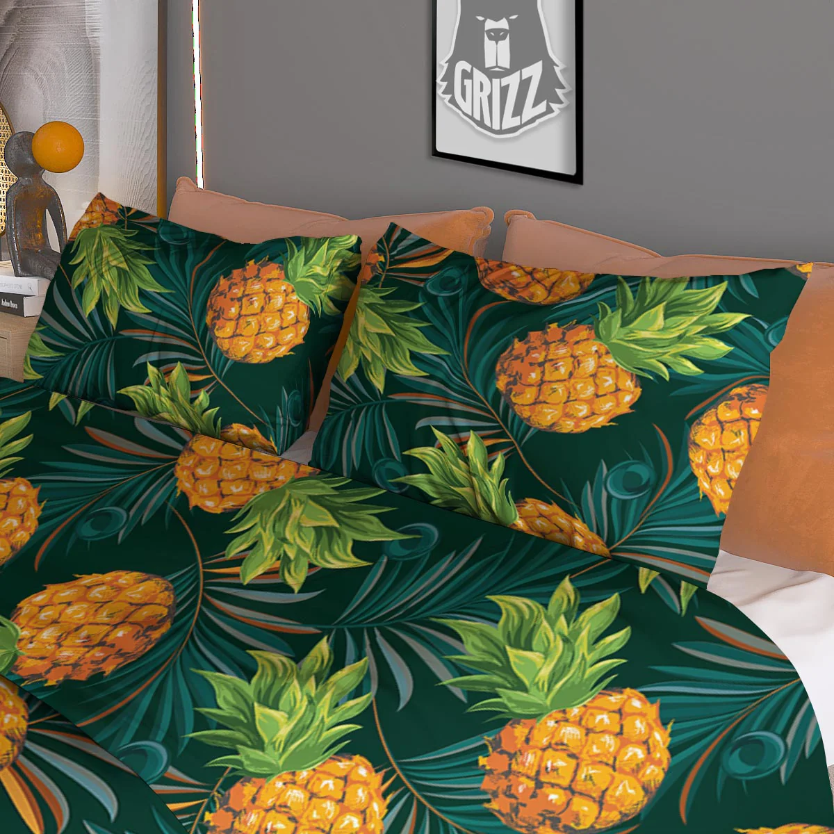 Pineapple Summer Print Pattern Duvet Cover Bedding Set - Image 3