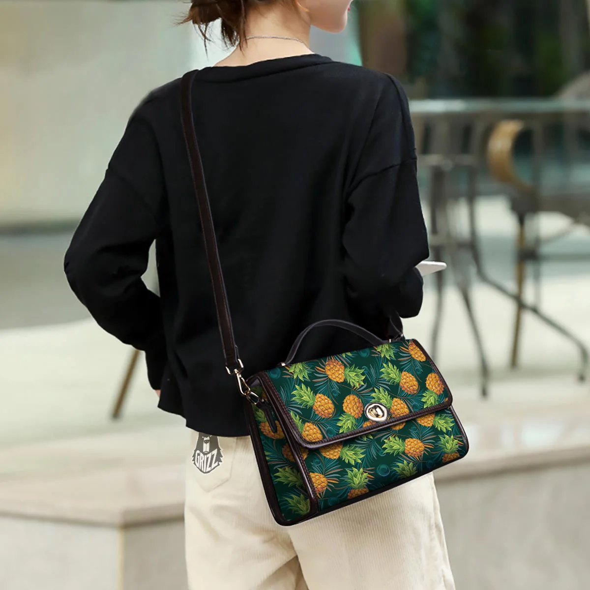 Pineapple Summer Print Pattern Women's Satchel Bag - Image 3