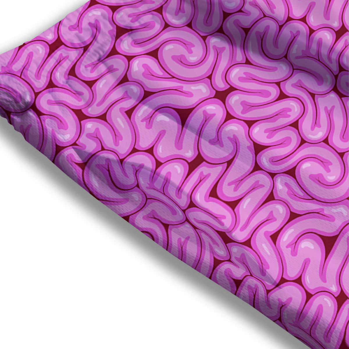 Pink Brains Cartoon Print Pattern Mesh Shorts - Image 3