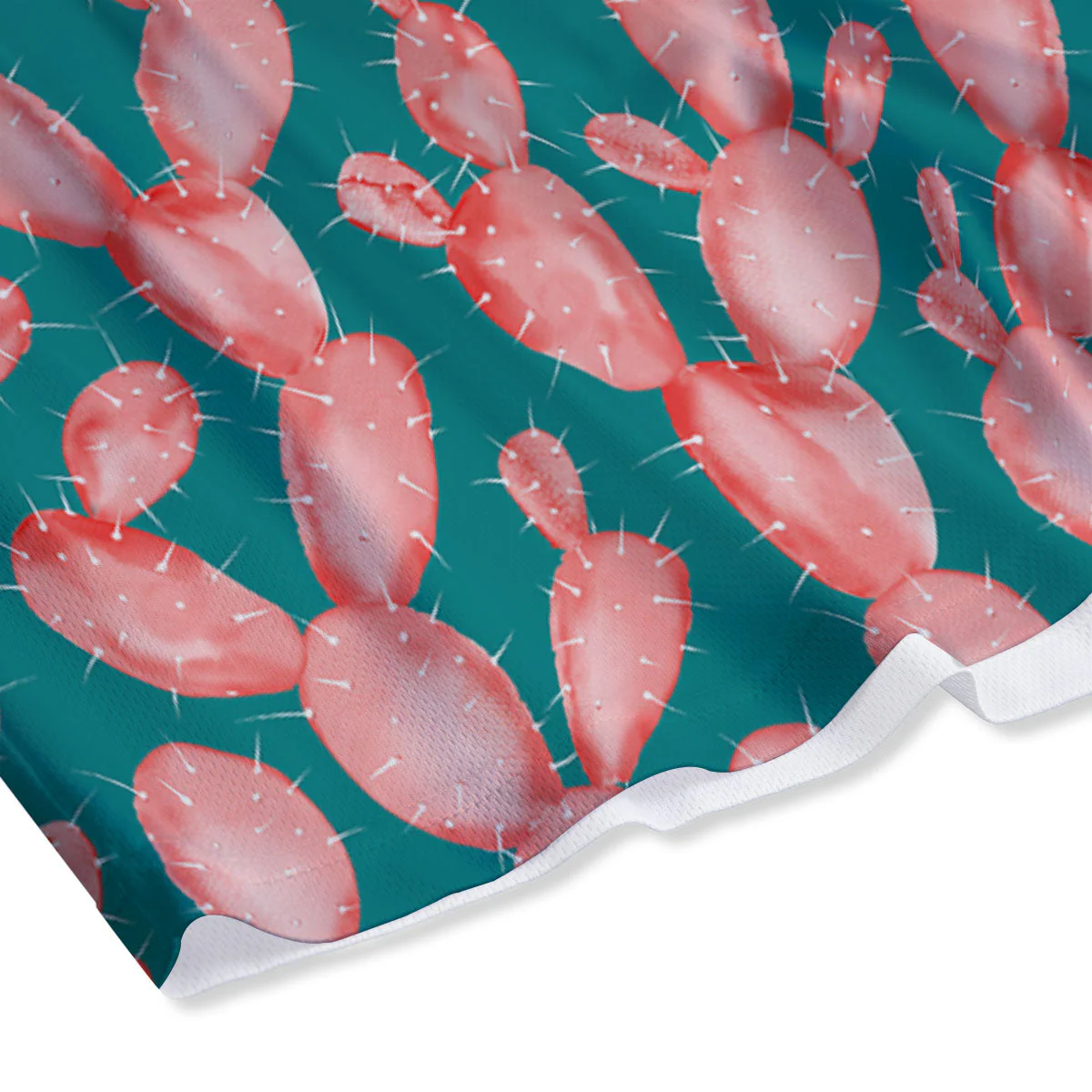 Pink Cactus Print Pattern Mesh Shorts - Image 4