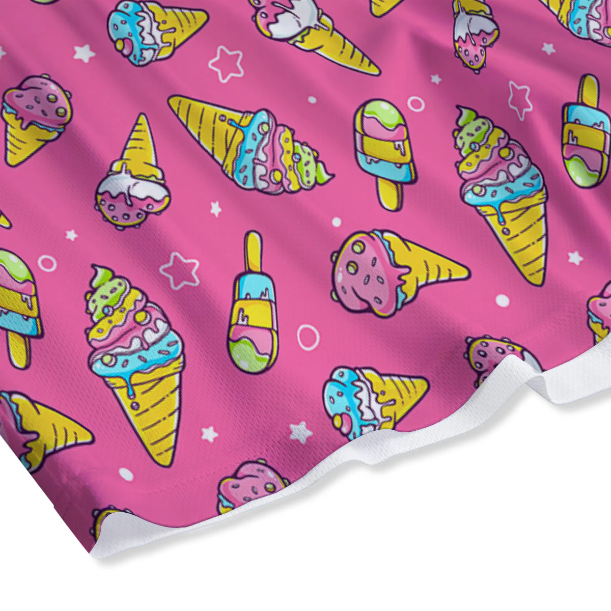 Pink Ice Creams Cute Print Pattern Mesh Shorts - Image 4