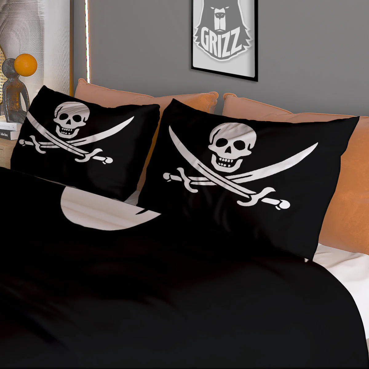 Pirate Flag Calico Jack Print Duvet Cover Bedding Set - Image 3