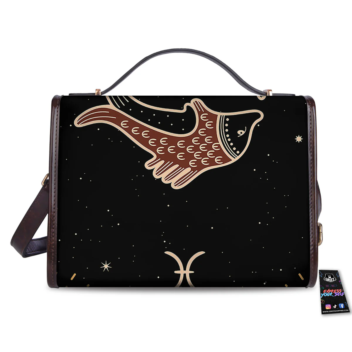 Pisces Constellation Print Women's Satchel Bag - Image 2
