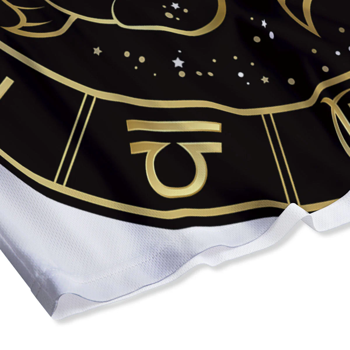Pisces Sign Black And Gold Print Mesh Shorts - Image 4