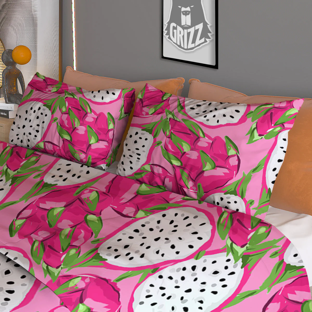 Pitaya Tropical Print Pattern Duvet Cover Bedding Set - Image 3