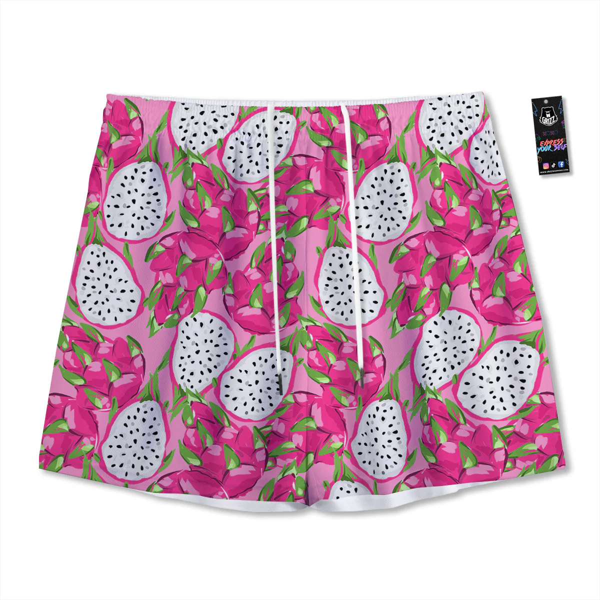 Pitaya Tropical Print Pattern Mesh Shorts