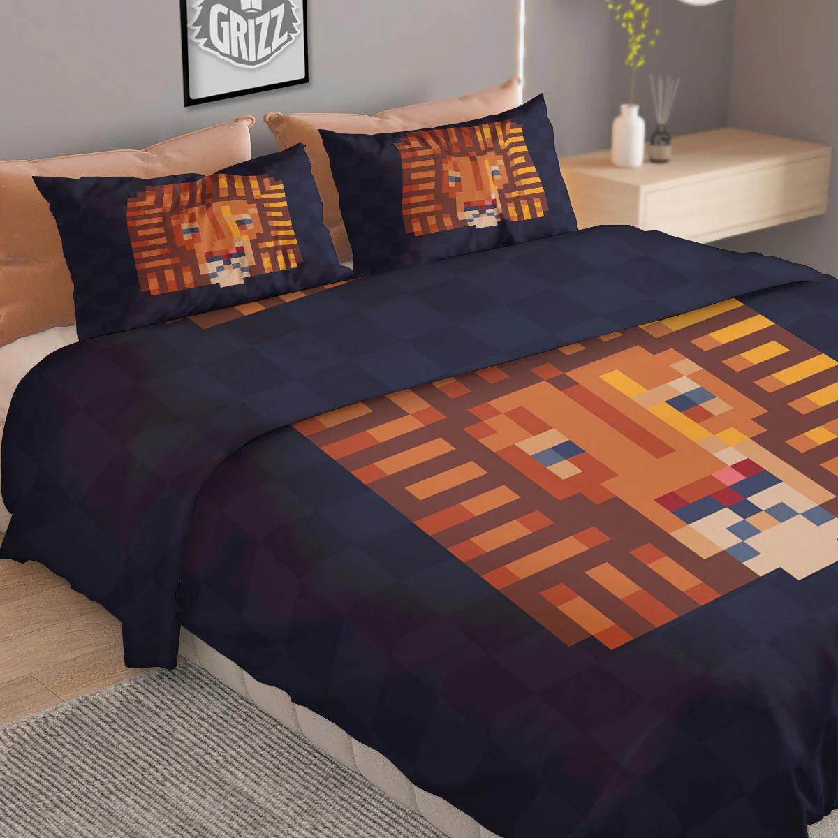 Pixel Leo Print Duvet Cover Bedding Set - Image 2