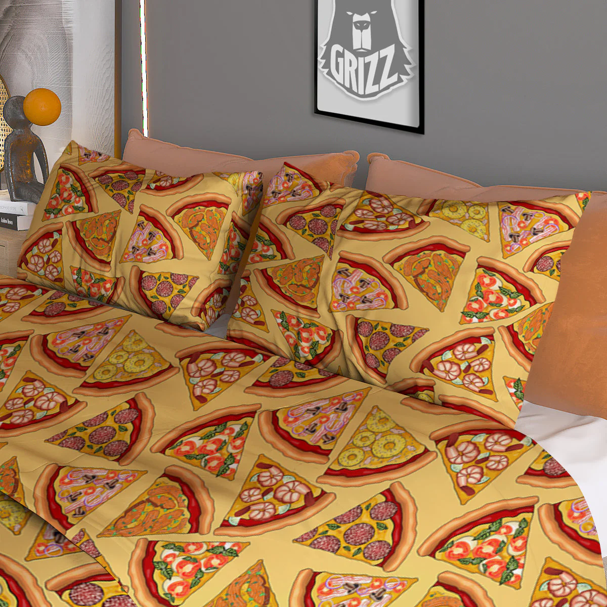 Pizza Fast Food Print Pattern Duvet Cover Bedding Set - Image 3