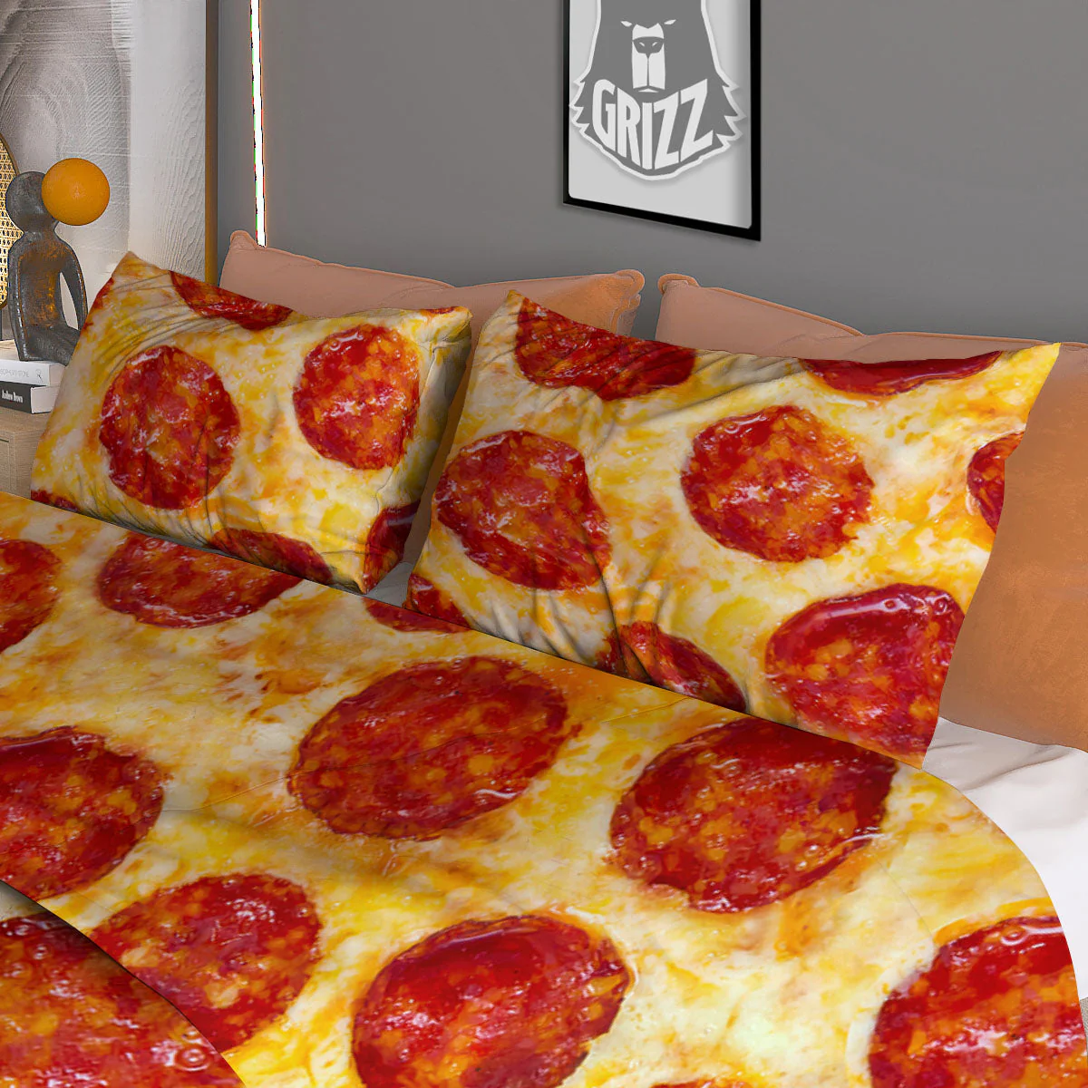 Pizza Pepperoni Print Duvet Cover Bedding Set - Image 3