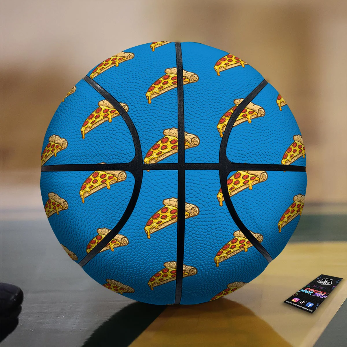 Pizza Teal Print Pattern Basketball