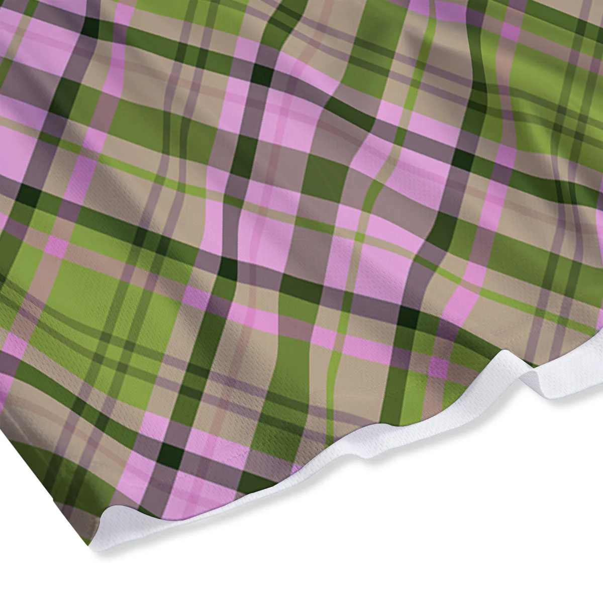 Plaid Green And Pink Print Pattern Mesh Shorts - Image 4