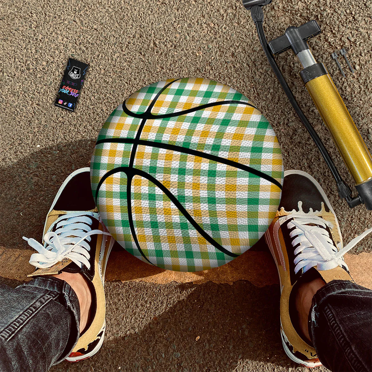 Plaid Irish Buffalo Print Pattern Basketball - Image 2
