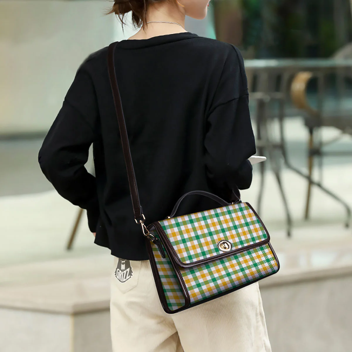 Plaid Irish Buffalo Print Pattern Women's Satchel Bag - Image 3