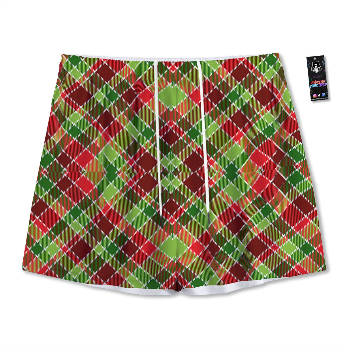 Plaid Merry Christmas Print Pattern Mesh Shorts