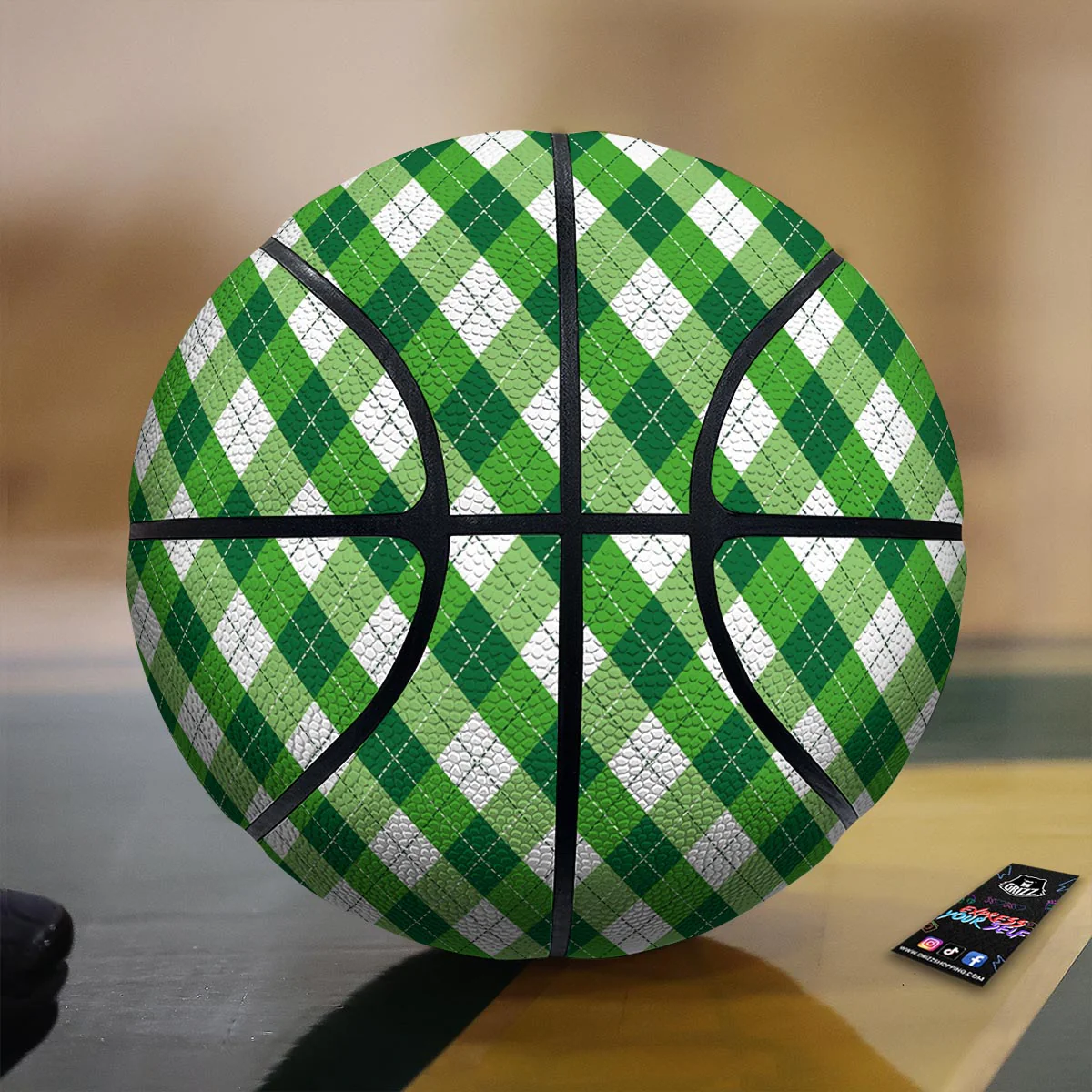 Plaid Saint Patrick's Day Print Pattern Basketball