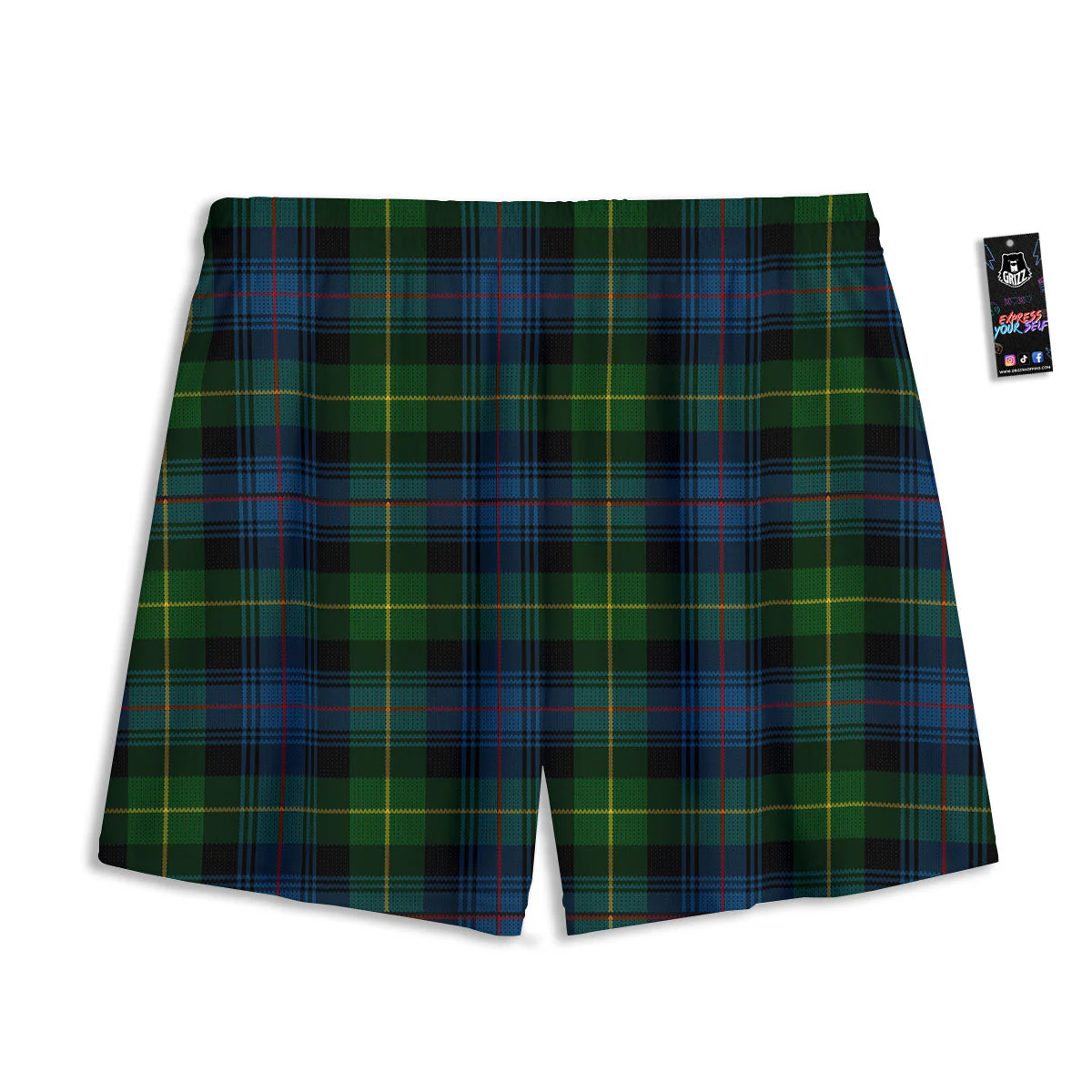 Plaid Scottish Knitted Print Mesh Shorts - Image 2