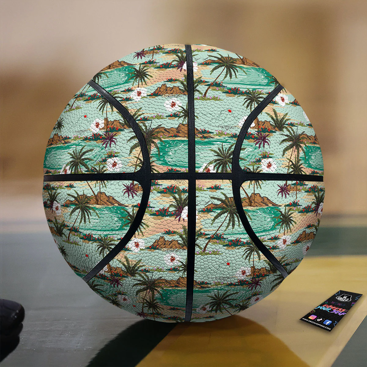Plam Tree Beach Summer Print Pattern Basketball