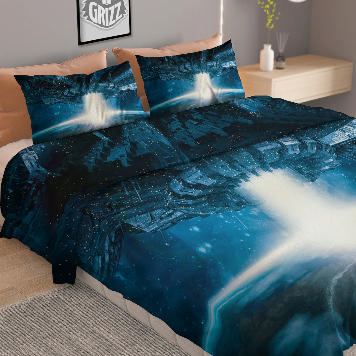 Planetary Invasion Print Duvet Cover Bedding Set - Image 2