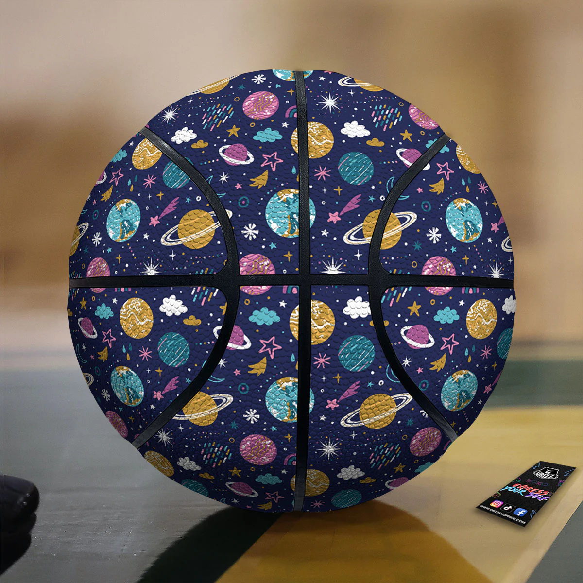 Planets Doodle Print Pattern Basketball