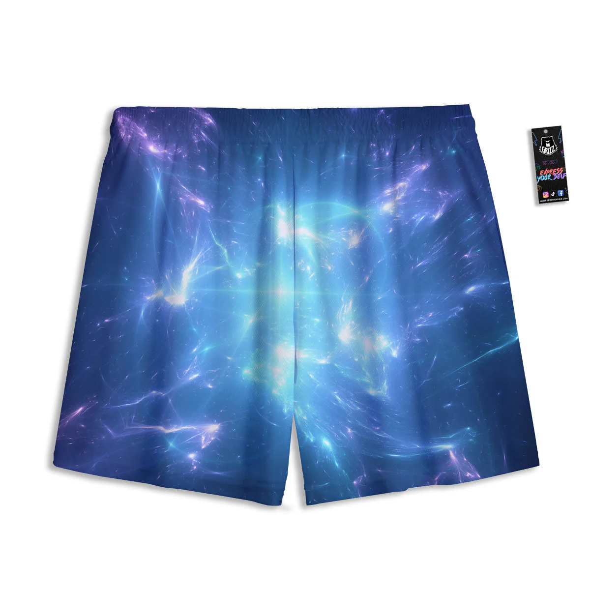 Plasma Blue Print Mesh Shorts - Image 2