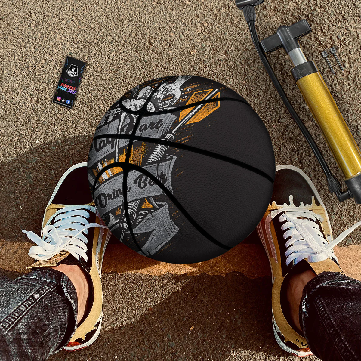 Play Dart Drink Beer Print Basketball - Image 2