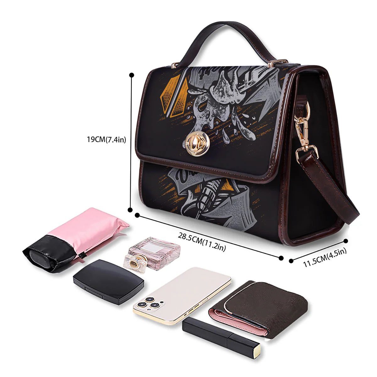 Play Dart Drink Beer Print Women's Satchel Bag - Image 4