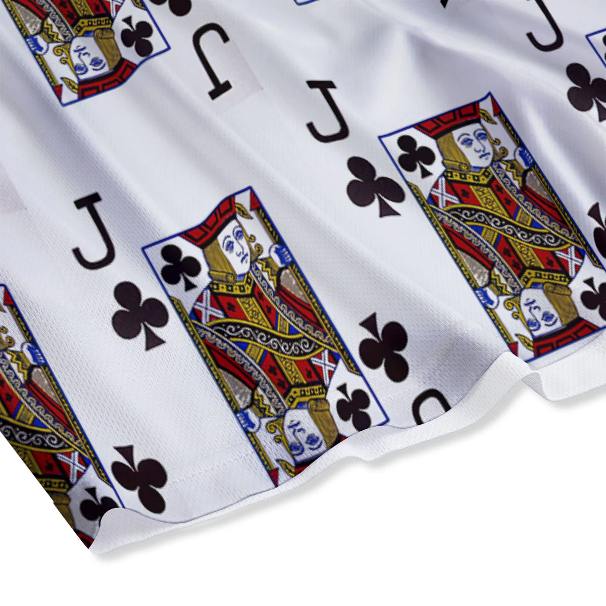 Playing Card Jack Of Clubs Print Pattern Mesh Shorts - Image 4