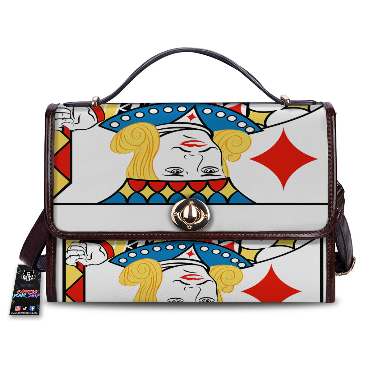 Playing Card Jack Of Diamonds Print Women's Satchel Bag