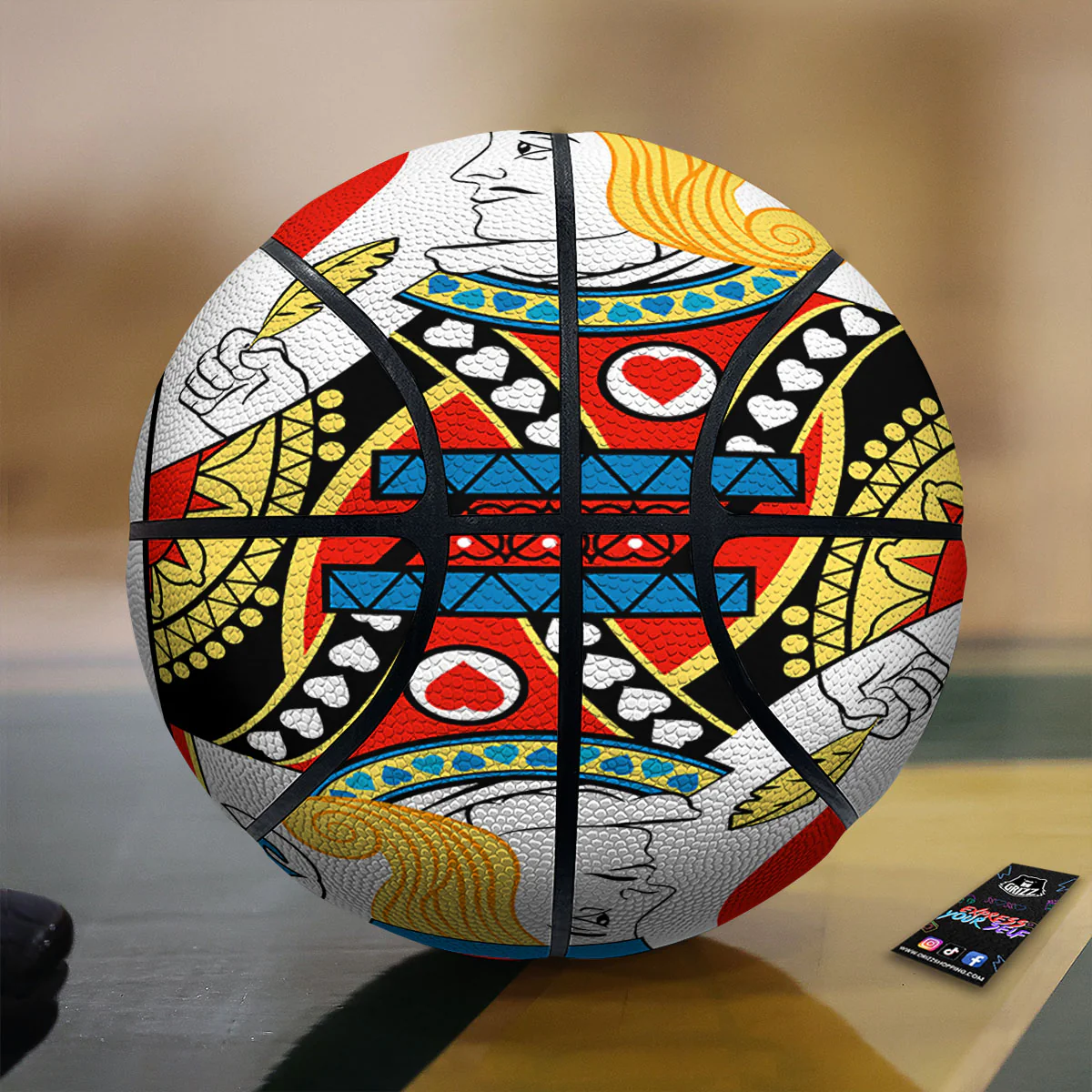 Playing Card Jack Of Hearts Print Basketball