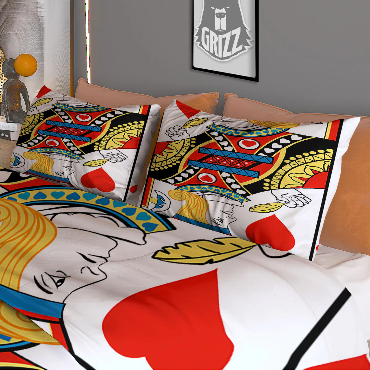 Playing Card Jack Of Hearts Print Duvet Cover Bedding Set - Image 3