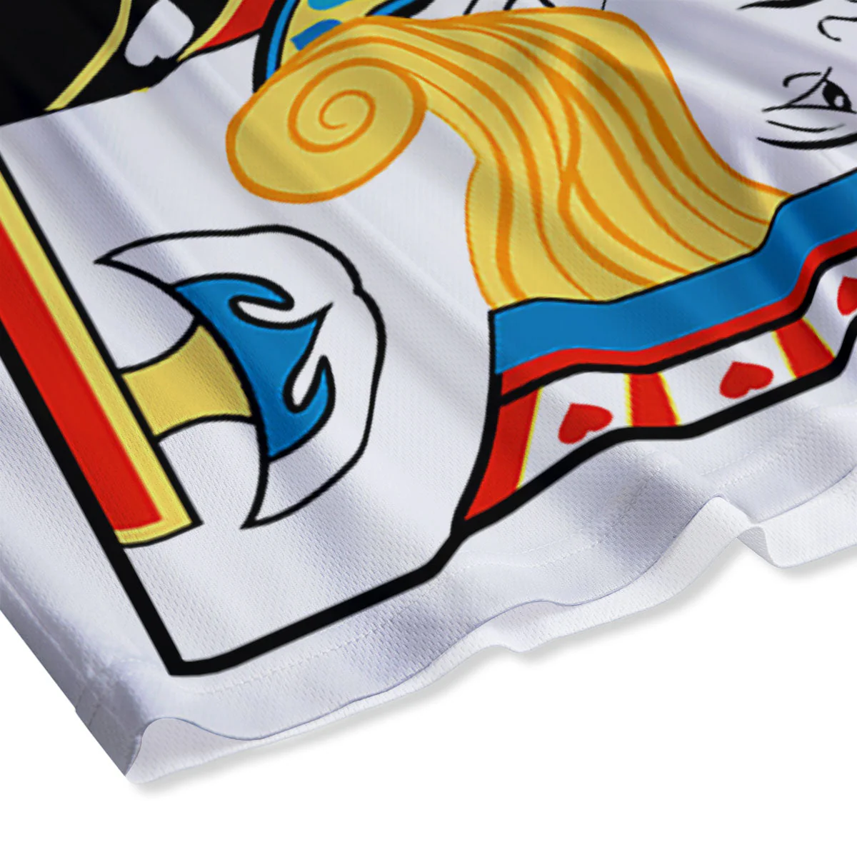 Playing Card Jack Of Hearts Print Mesh Shorts - Image 4