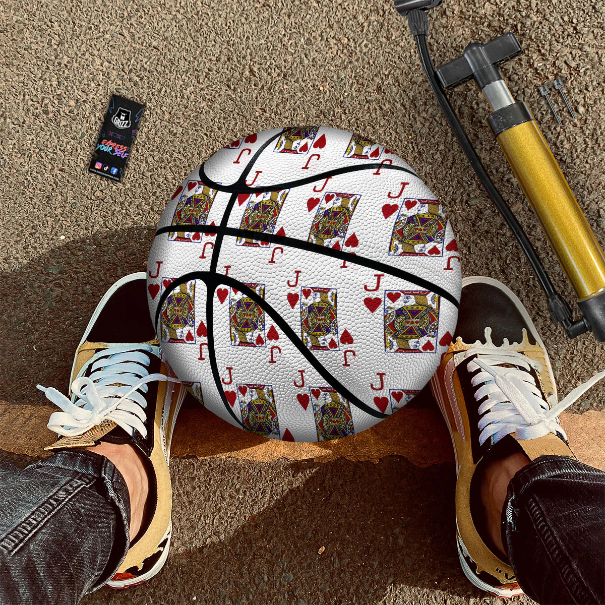 Playing Card Jack Of Hearts Print Pattern Basketball - Image 2