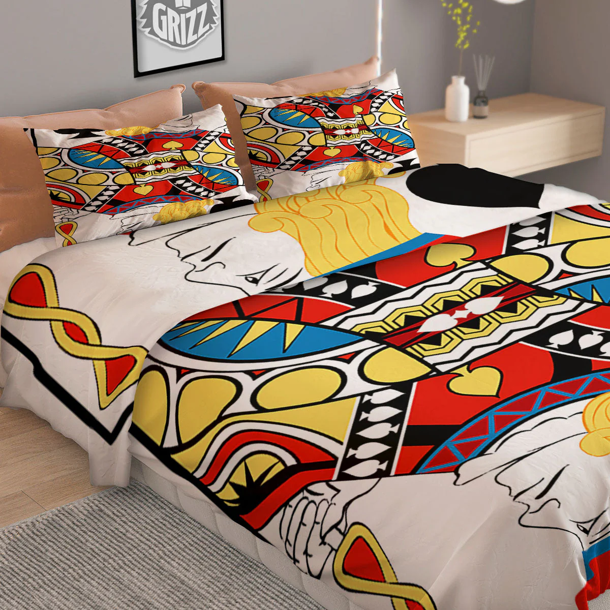 Playing Card Jack Of Spades Print Duvet Cover Bedding Set - Image 2