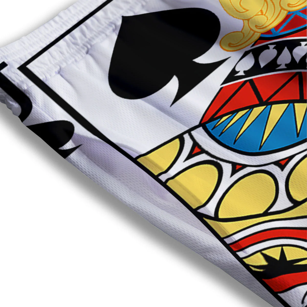 Playing Card Jack Of Spades Print Mesh Shorts - Image 3