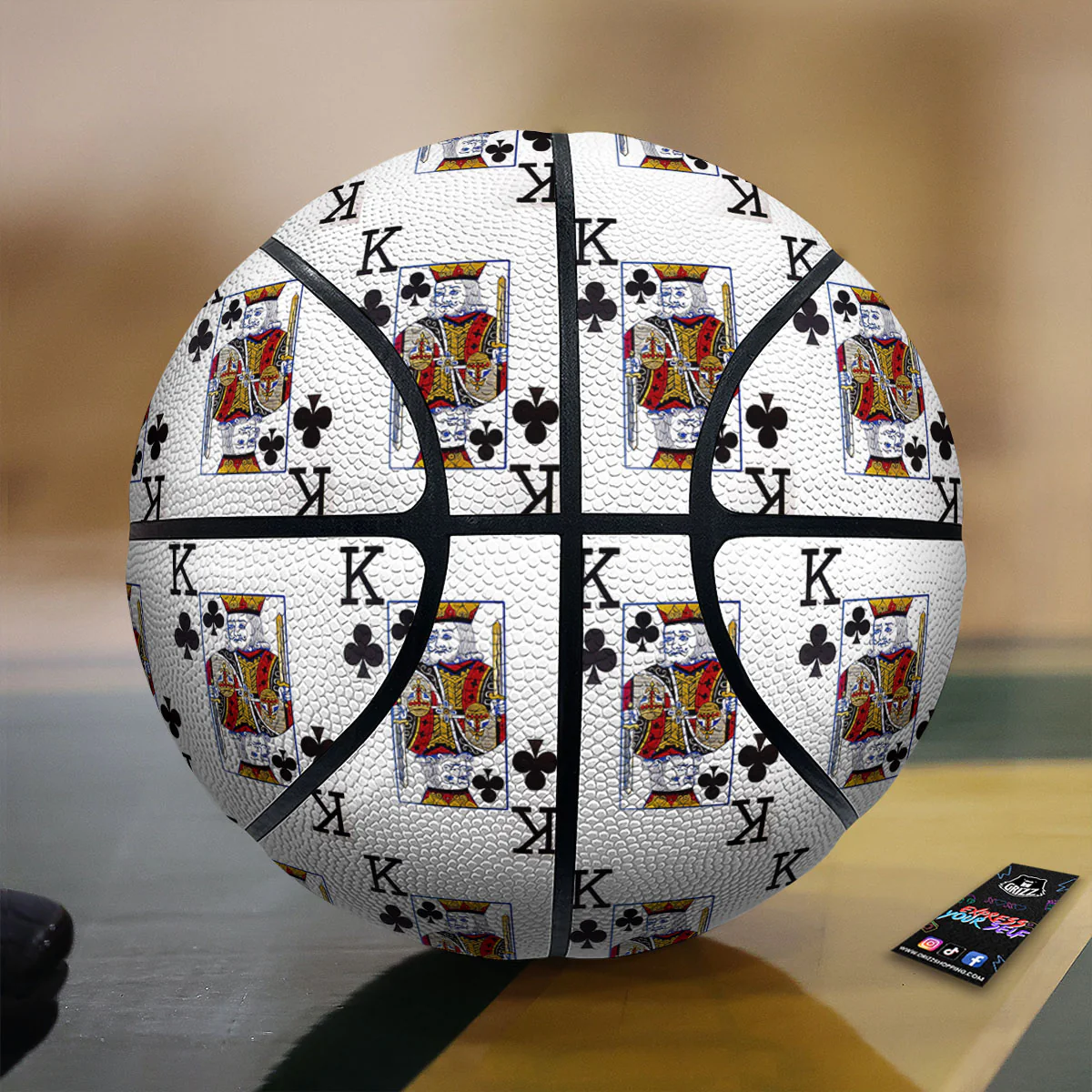 Playing Card King Of Clubs Print Pattern Basketball