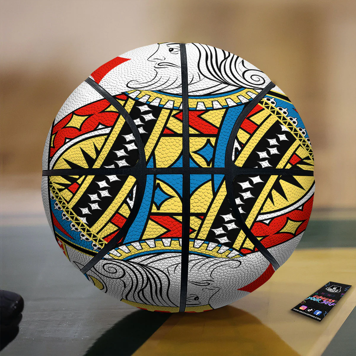Playing Card King Of Diamonds Print Basketball