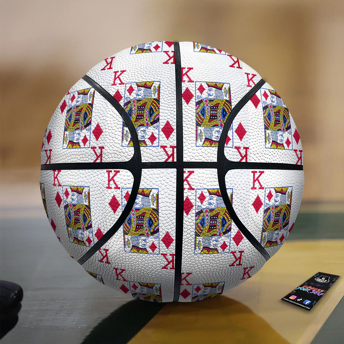 Playing Card King Of Diamonds Print Pattern Basketball