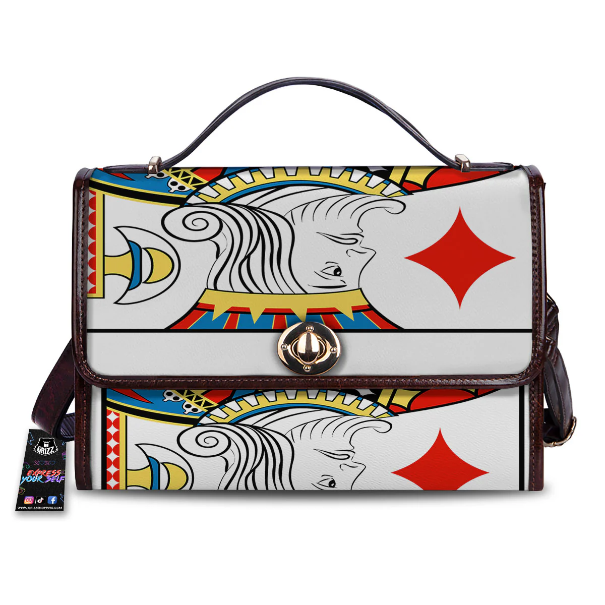 Playing Card King Of Diamonds Print Women's Satchel Bag