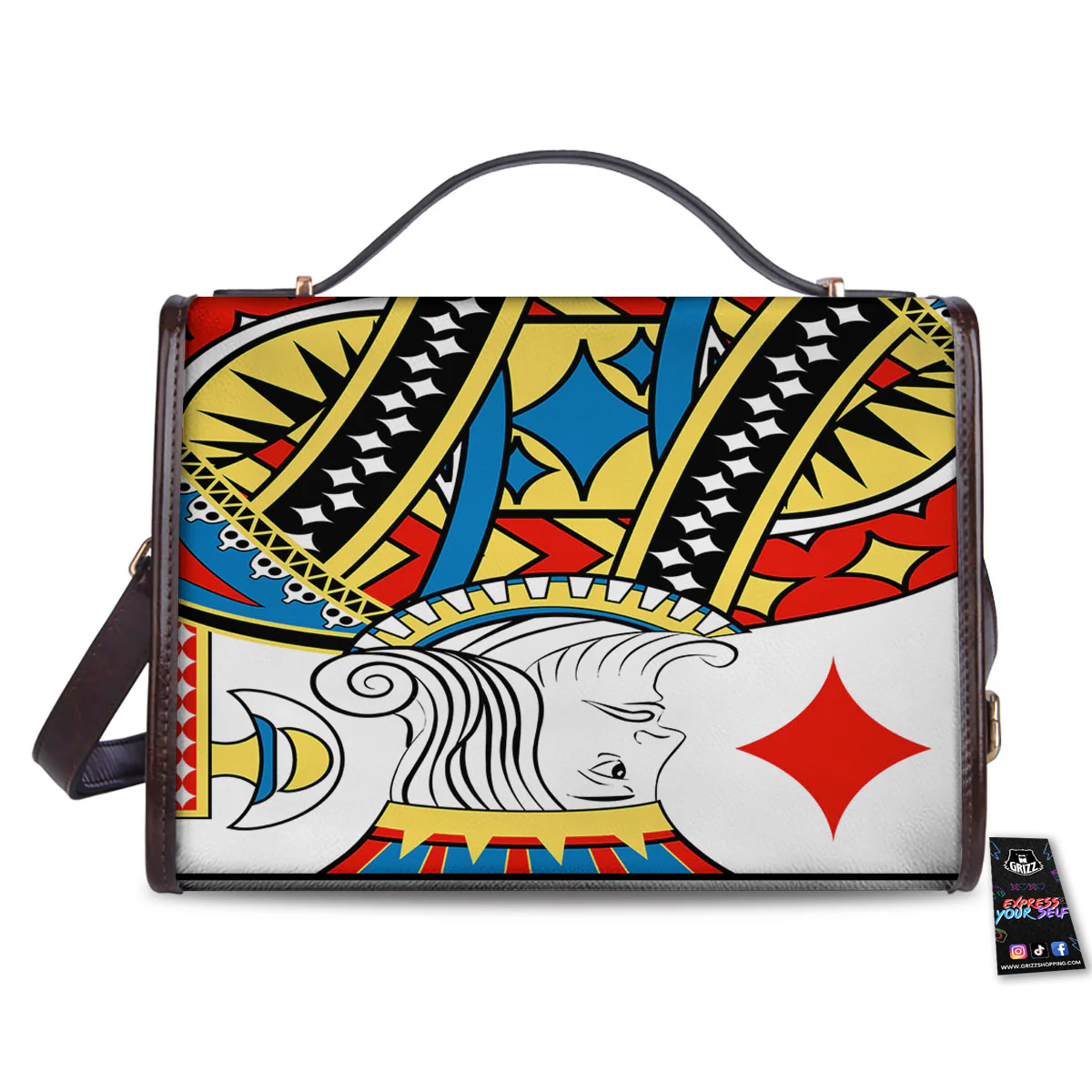 Playing Card King Of Diamonds Print Women's Satchel Bag - Image 2